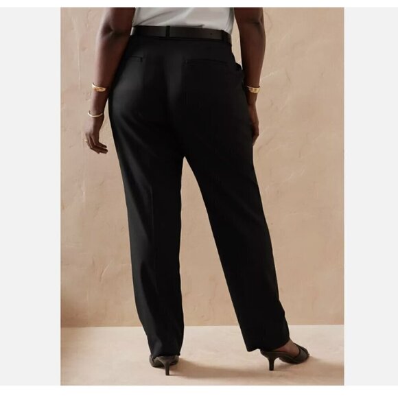 Banana Republic Mid Rise Curvy Straight Ryan Trouser Pants Black 4 TALL $100 NWT - Picture 2 of 14